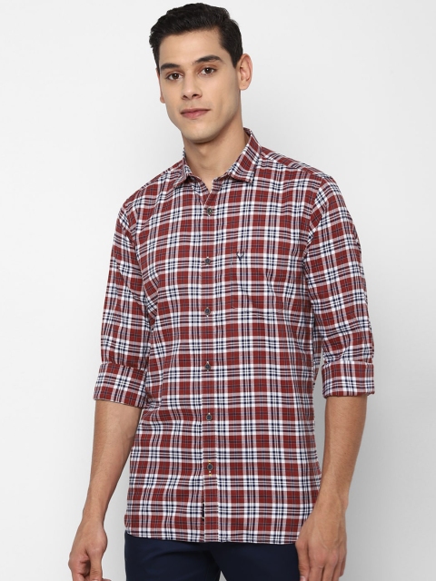

Allen Solly Sport Men Maroon & White Opaque Checked Pure Cotton Casual Shirt