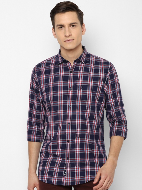 

Allen Solly Sport Men Navy Blue & Red Tartan Checks Pure Cotton Casual Shirt