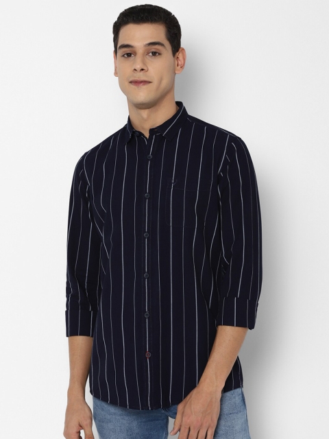 

Allen Solly Sport Men Navy Blue Opaque Striped Casual Shirt