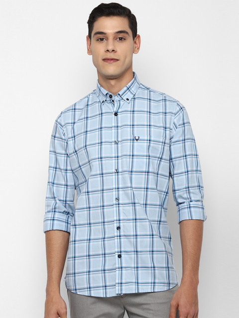 

Allen Solly Sport Men Blue Opaque Checked Casual Shirt