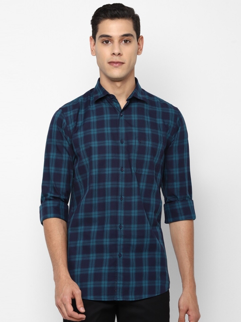 

Allen Solly Sport Men Navy Blue Slim Fit Opaque Checked Casual Shirt