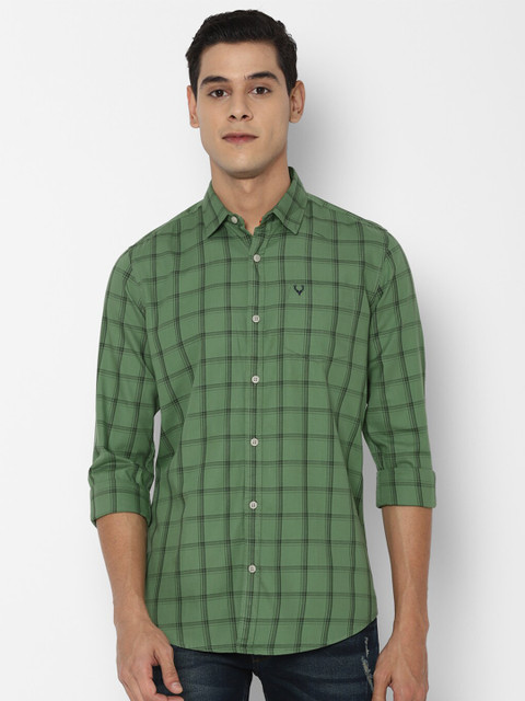 

Allen Solly Sport Men Olive Green Tartan Checked Casual Shirt