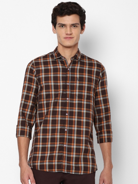 

Allen Solly Sport Men Brown Slim Fit Opaque Checked Pure Cotton Casual Shirt