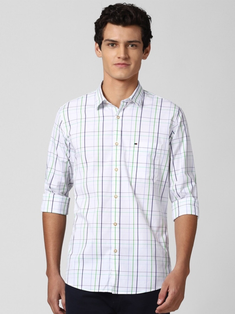 

Peter England Casuals Men White Slim Fit Opaque Checked Casual Shirt