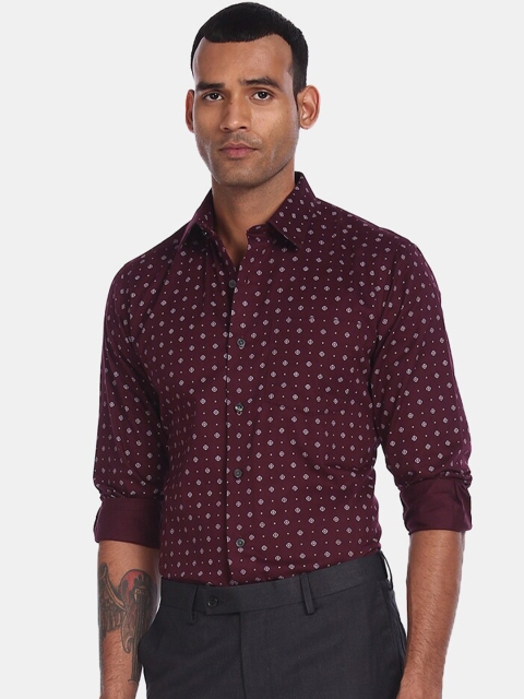 

Arrow Men Red Opaque Printed Formal Shirt