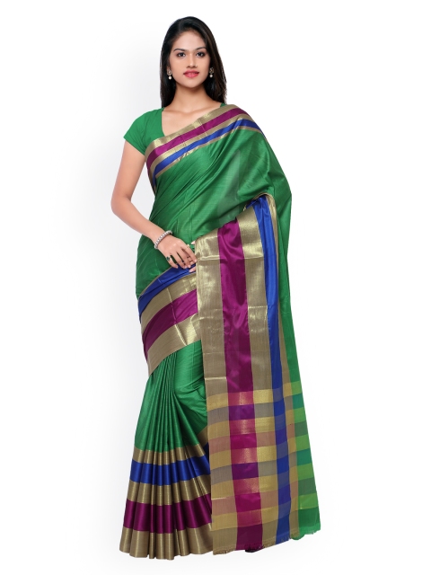 

Nanda Silk Mills Green Cotton & Silk Traditional Saree