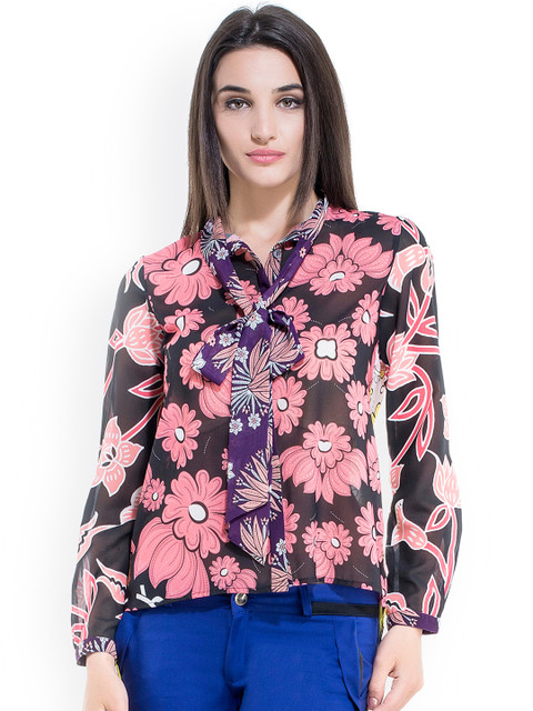 

Kazo Black Printed Casual Shirt