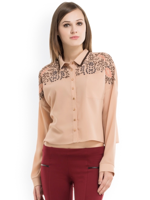 

Kazo Beige Printed Casual Shirt