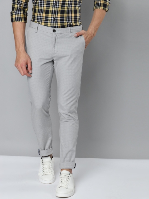 

Indian Terrain Men Black Brooklyn Slim Fit Solid Regular Trousers, Grey