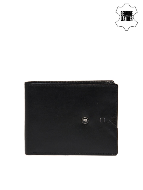 Peter England Men Black Genuine Leather Wallet available at myntra for Rs.539