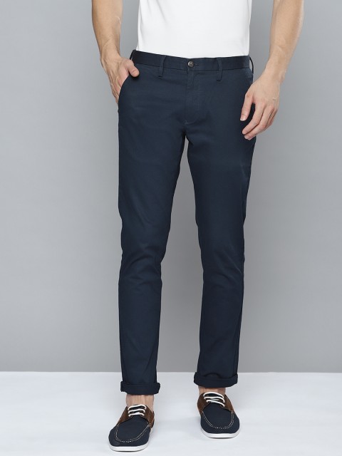 

Indian Terrain Men Navy Brooklyn Slim Fit Trousers, Navy blue