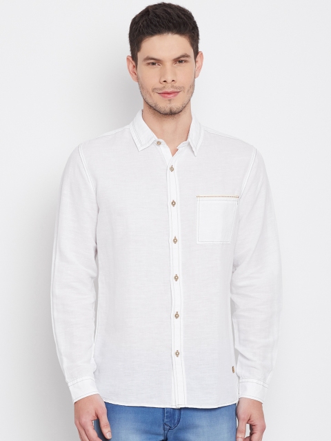 

United Colors of Benetton Men White Regular Fit Solid Casual Shirt