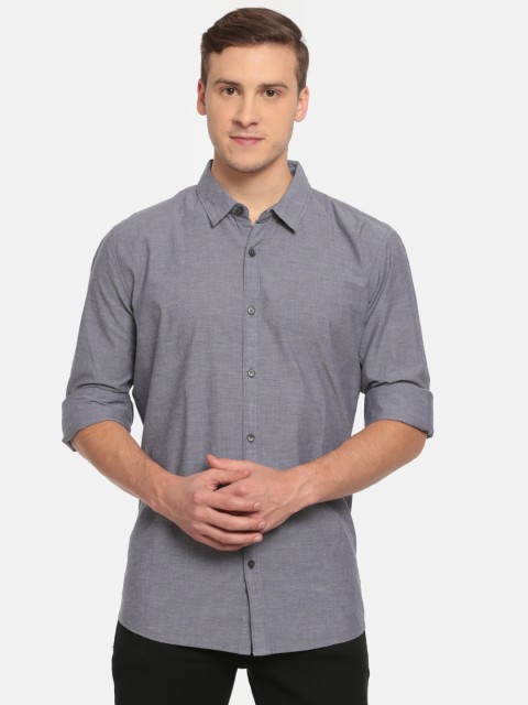 

United Colors of Benetton Men Blue Regular Fit Solid Casual Shirt