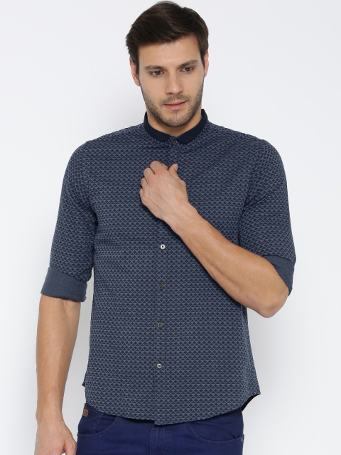 

United Colors of Benetton Men Blue Printed Casual Shirt