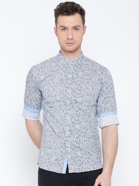 

United Colors of Benetton Men Blue Printed Casual Shirt