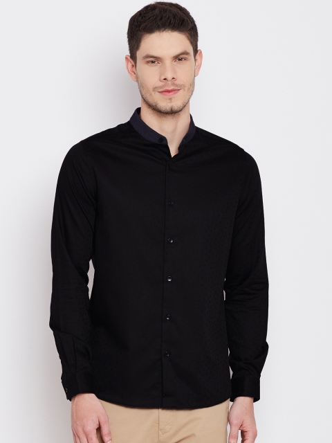 

United Colors of Benetton Men Black Self-Design Casual Shirt