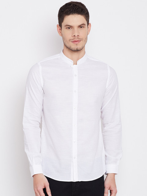 

United Colors of Benetton Men White Self-Design Casual Shirt