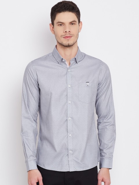 

United Colors of Benetton Men Grey Self-Design Casual Shirt