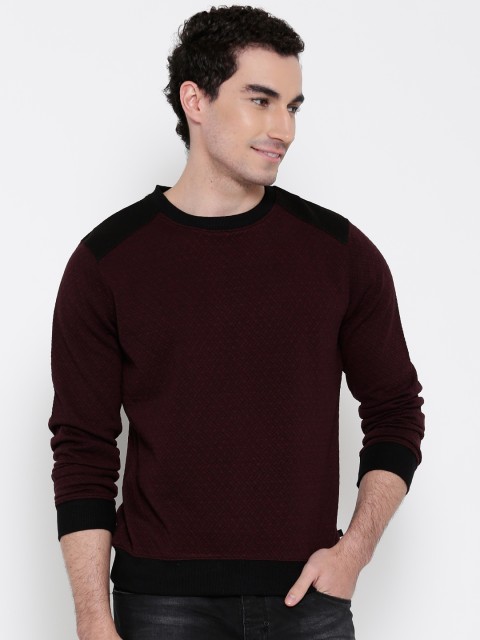 

United Colors of Benetton Burgundy Textured Sweatshirt