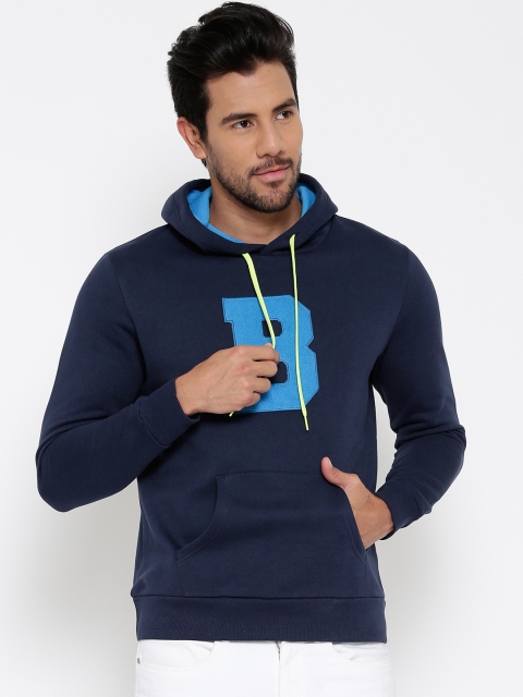 

United Colors of Benetton Navy Applique Hooded Sweatshirt, Navy blue