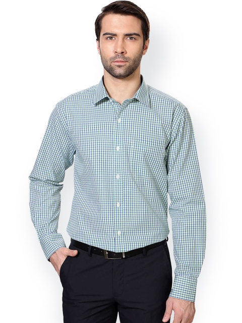 

Peter England Blue Nuvo Fit Checked Formal Shirt