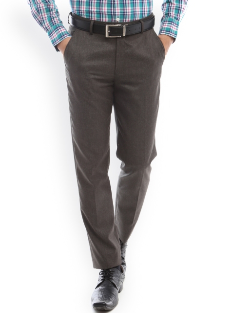 

Peter England Grey Slim Fit Formal Trousers