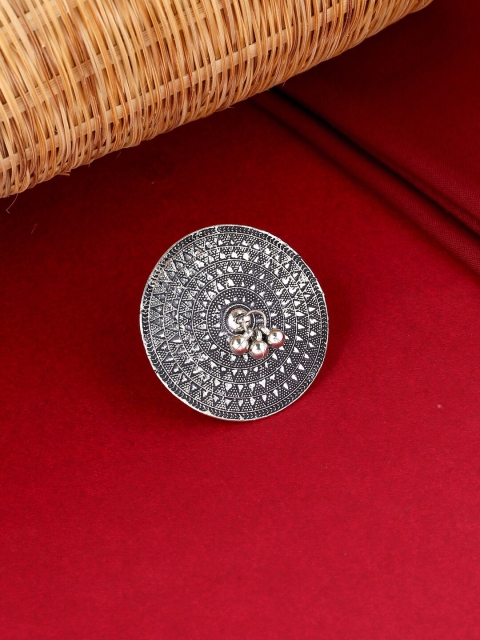 

VIRAASI Women Oxidised Silver Adjustable Finger Ring