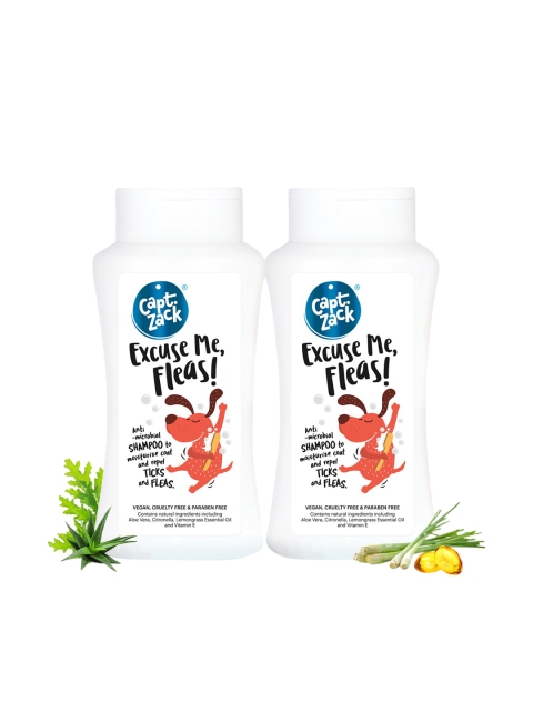 

Captain Zack Set Of 2 Excuse Me, Fleas! Dog Shampoos, White