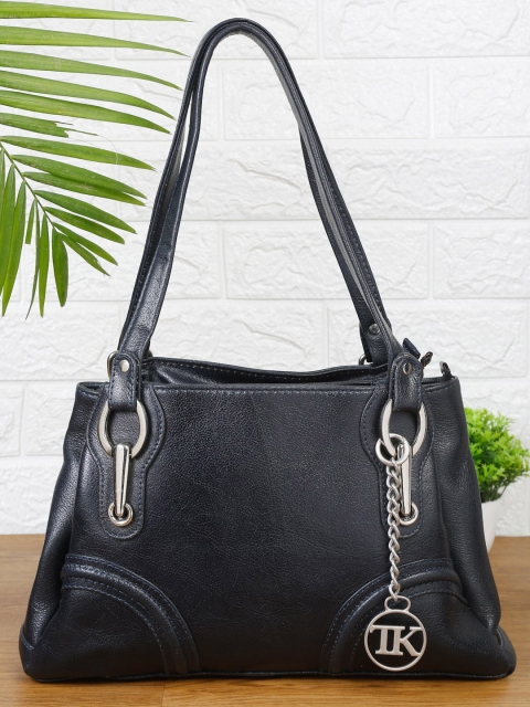 

Teakwood Leathers Blue Leather Structured Handheld Bag