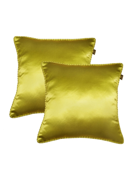 

Lushomes Green Set of 2 Square Cushion Covers