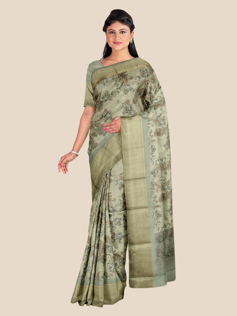 

KLM Fashion Mall Beige & Gold-Toned Ethnic Motifs Zari Saree