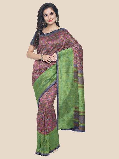 

KLM Fashion Mall Purple & Green Ethnic Motifs Zari Saree