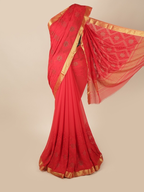 

Pothys Red & Gold Ethnic Motifs Zari Saree