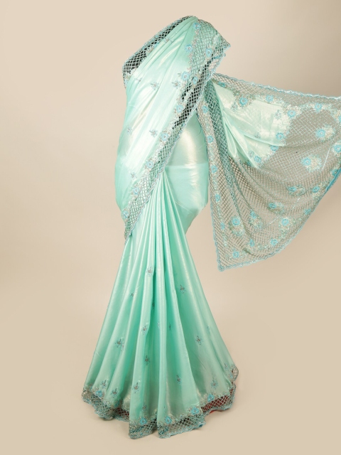 

Pothys Green Floral Beads and Stones Saree
