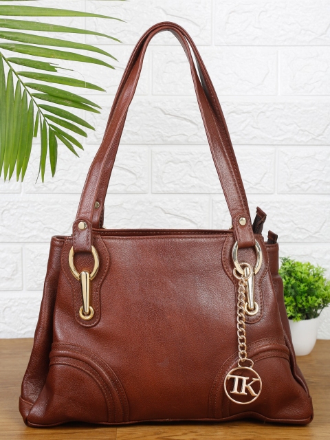 

Teakwood Leathers Brown Leather Structured Handheld Bag