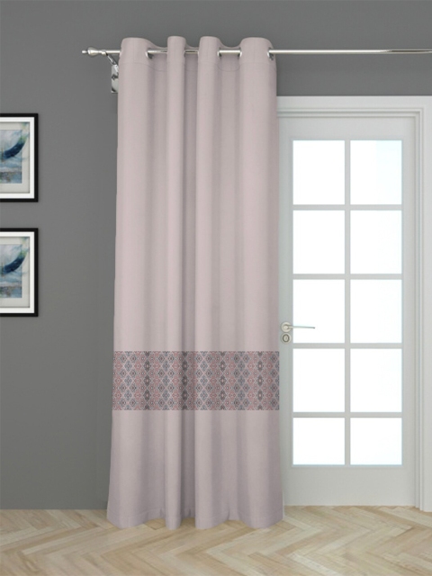 

HOUZZCODE Brown & Grey Ethnic Motifs Black Out Long Door Curtain