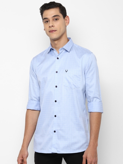 

Allen Solly Men Blue & White Slim Fit Opaque Checked Pure Cotton Casual Shirt