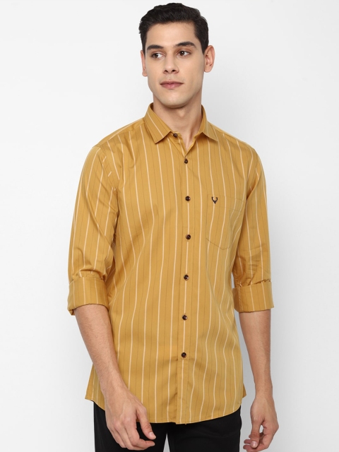 

Allen Solly Men Yellow Slim Fit Opaque Striped Casual Shirt