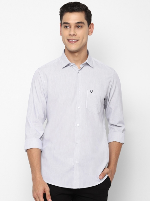 

Allen Solly Men White Slim Fit Opaque Striped Casual Shirt