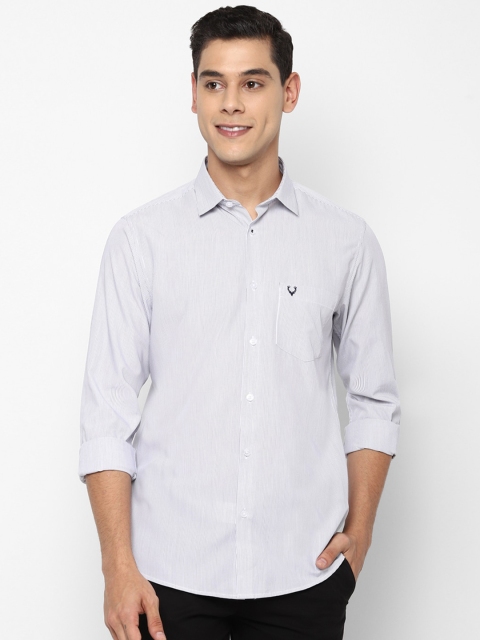 

Allen Solly Men White Slim Fit Opaque Striped Casual Shirt