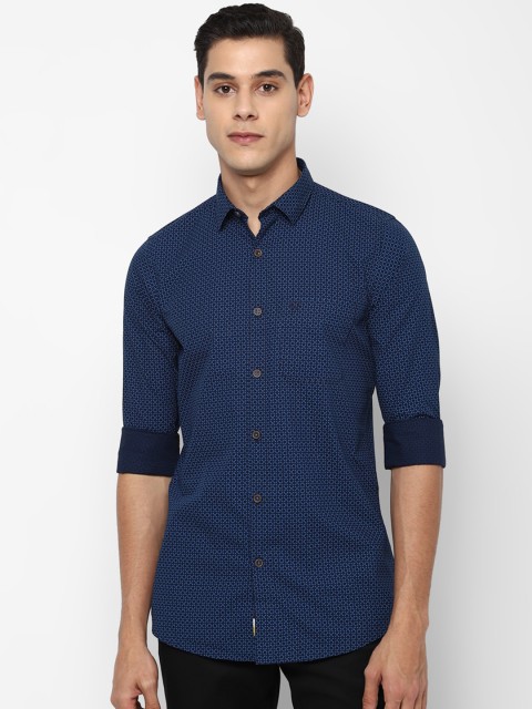 

Allen Solly Men Navy Blue Slim Fit Opaque Printed Casual Shirt