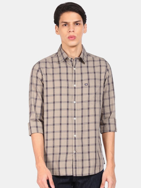 

Arrow Sport Men Beige & Brown Tartan Checks Pure Cotton Casual Shirt