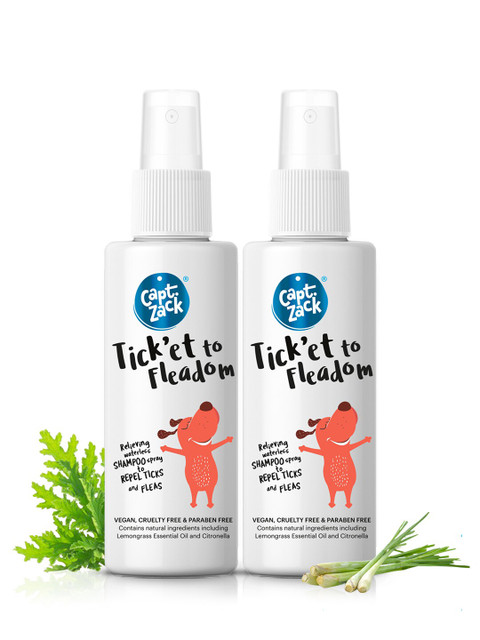 

Captain Zack Set Of 2 White & Orange Waterless Dog Shampoo
