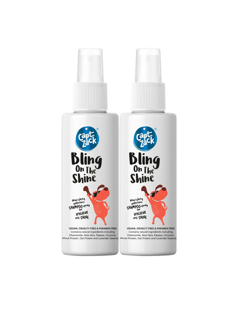 

Captain Zack Set Of 2 Bling on The Shine Waterless Shampoo Spray for Dogs, 50 ml, Transparent