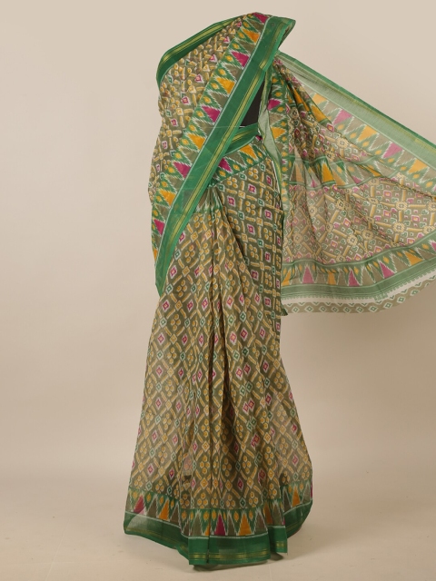 

Pothys Green & Yellow Printed Saree