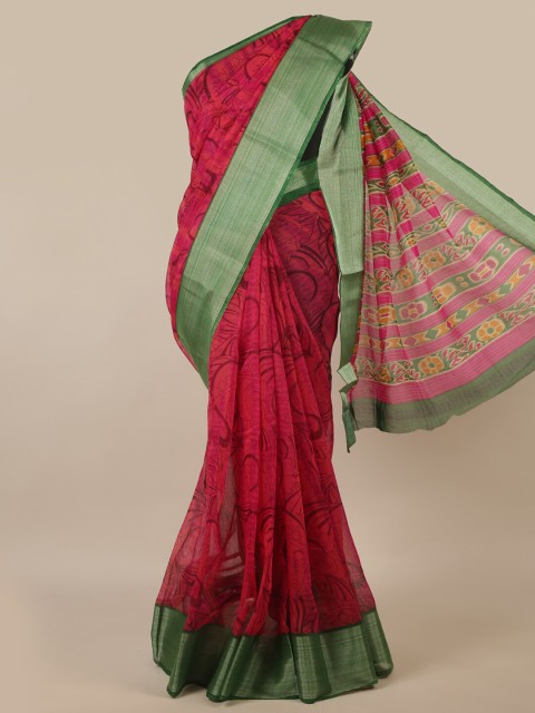

Pothys Pink & Green Printed Saree