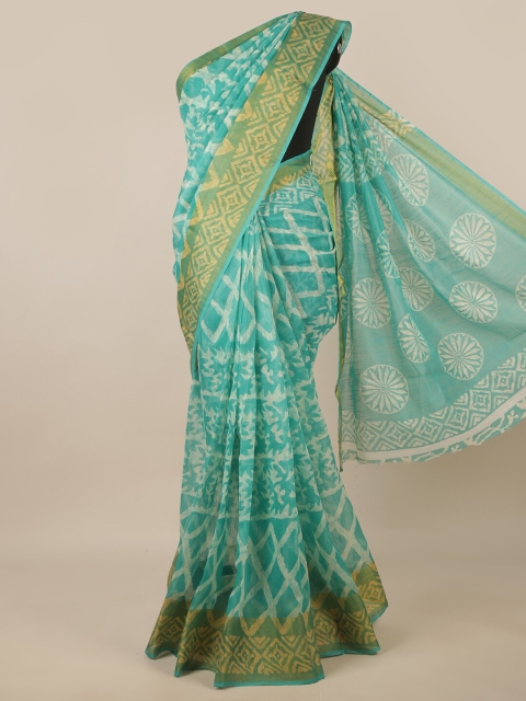 

Pothys Green & White Zari Saree