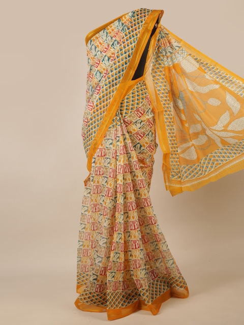 

Pothys Orange & Green Zari Saree