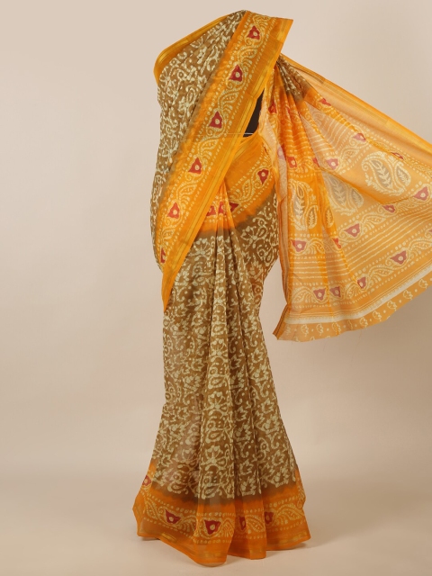 

Pothys Green & Yellow Ethnic Motifs Saree