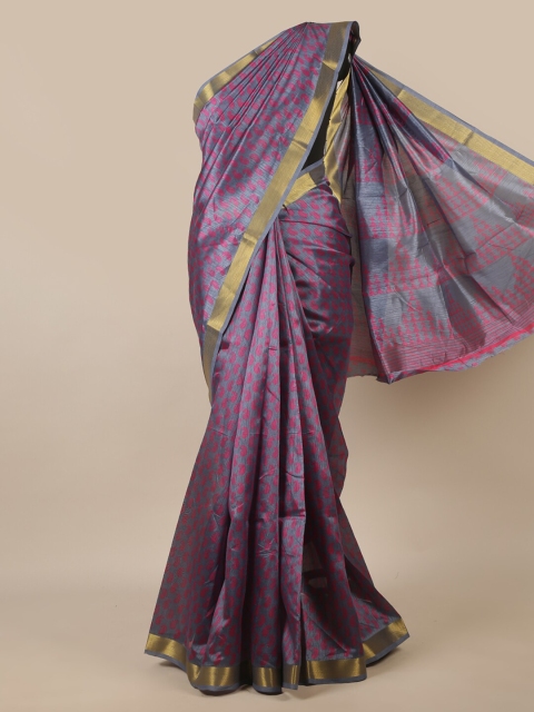 

Pothys Lavender & Pink Paisley Zari Saree